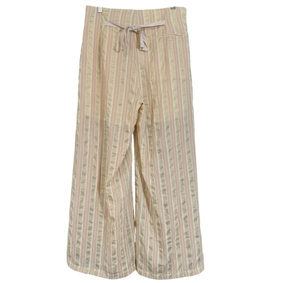 En Saison Blush Stripe Wide Leg Pants | Lightweight Trousers M - Picture 2 of 7